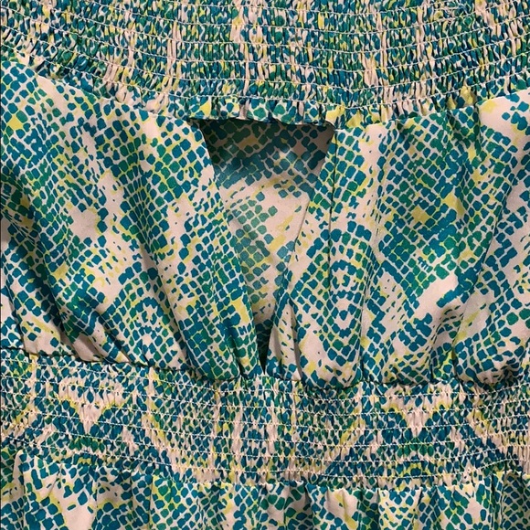 bebe- Vibrant Snake Print Romper💙💚💛 - Picture 3 of 7